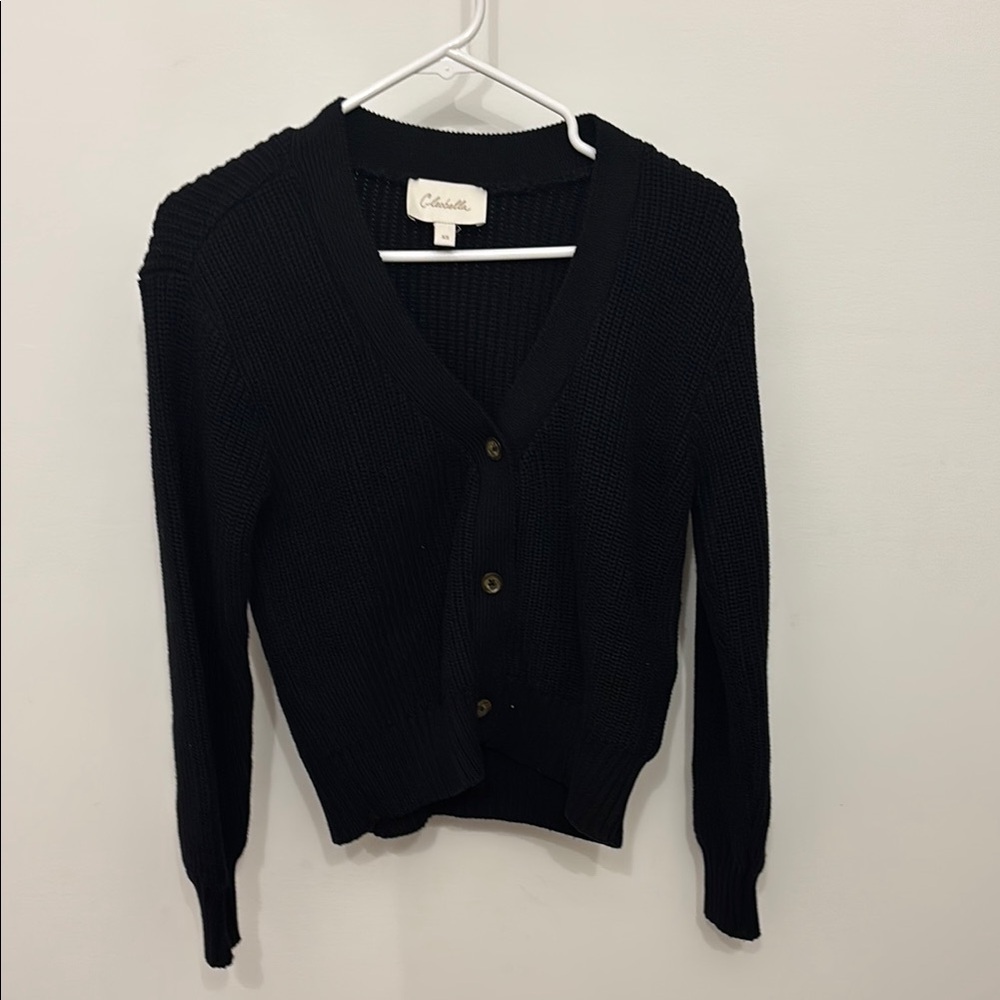 Coldwater Creek Black Cardigan Classic Knit Sweater